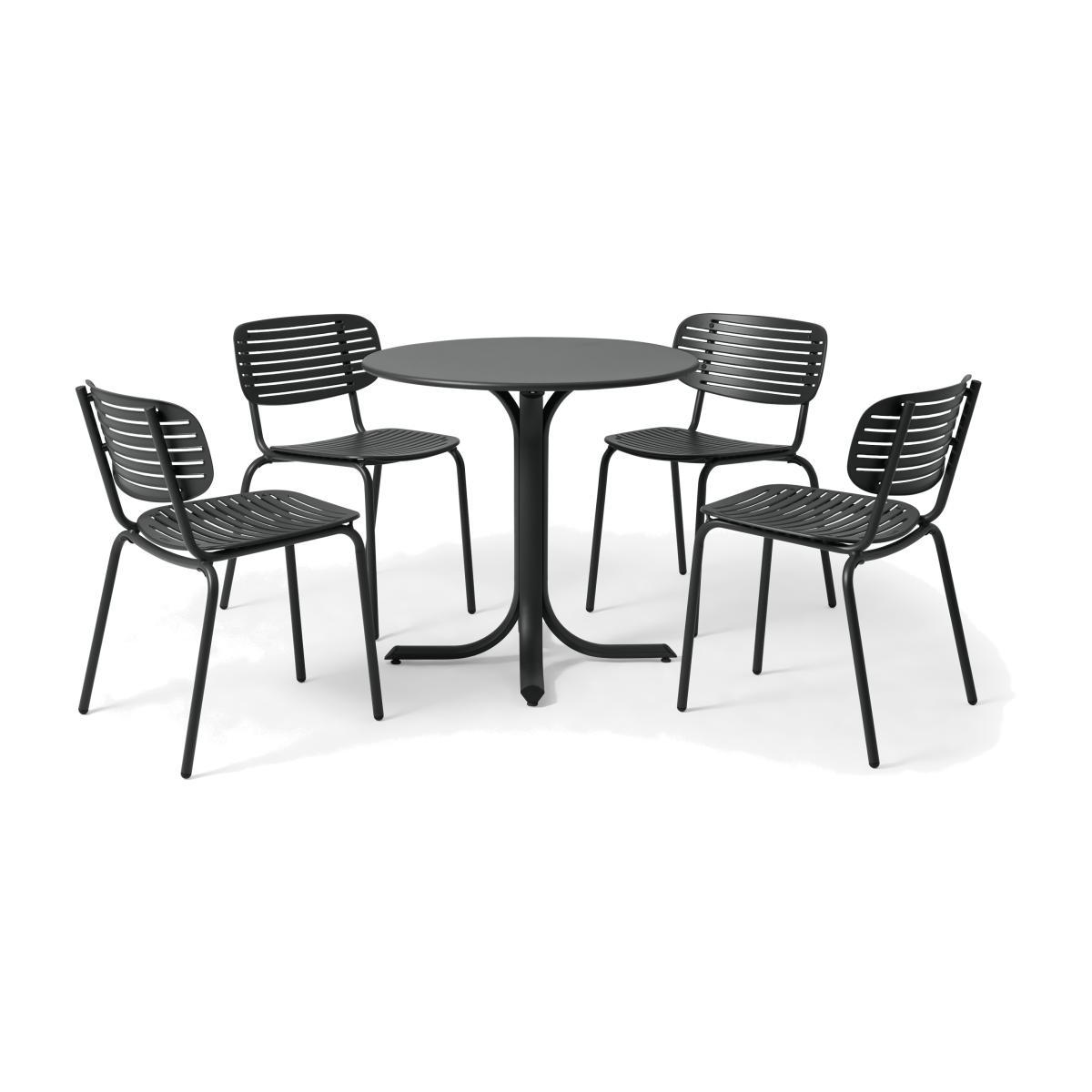 Emu 4 Seat Garden Dining Set, Dark Grey Powder-Coated Steel – image 1