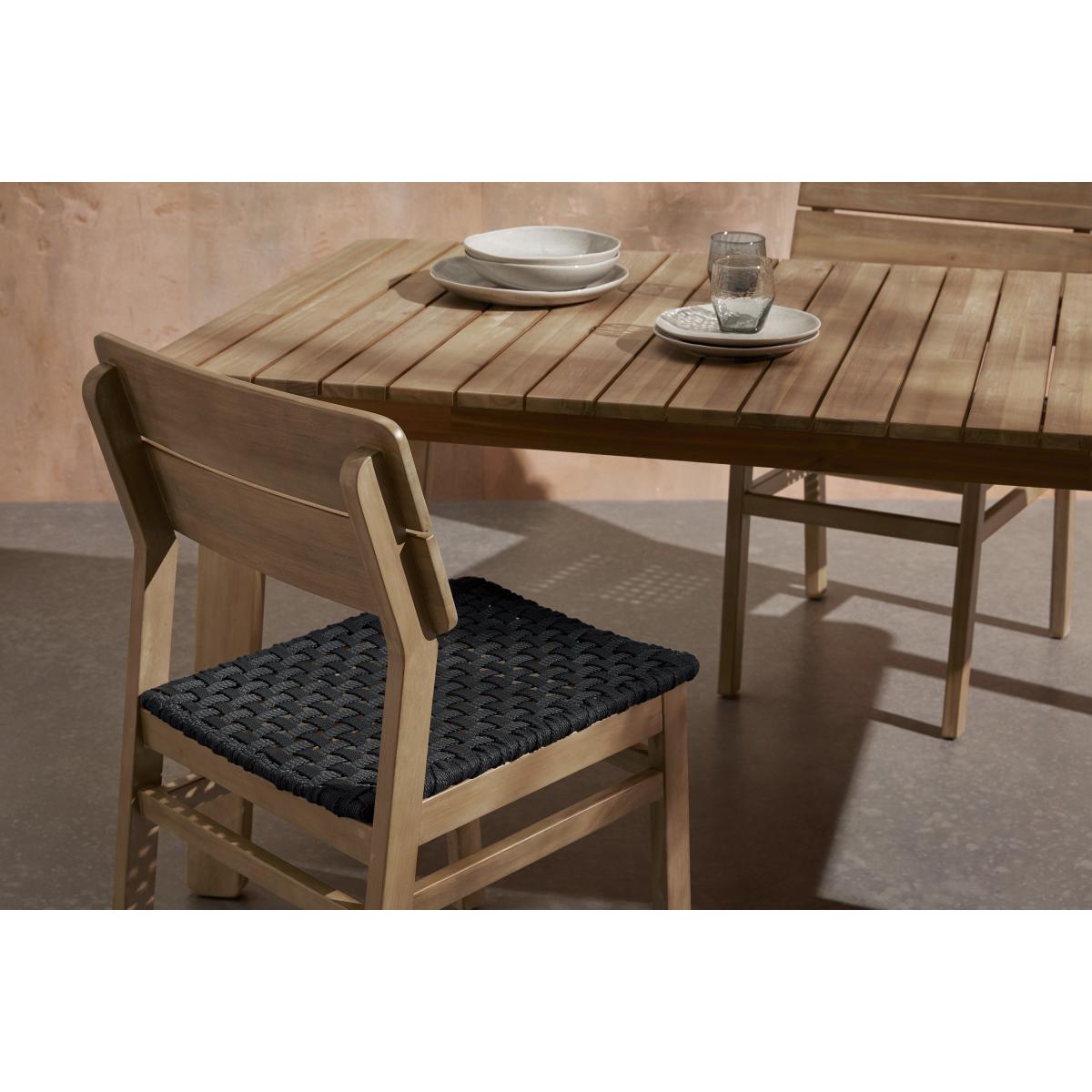 Jala Garden Dining Set, Acacia Wood and Black – image 4