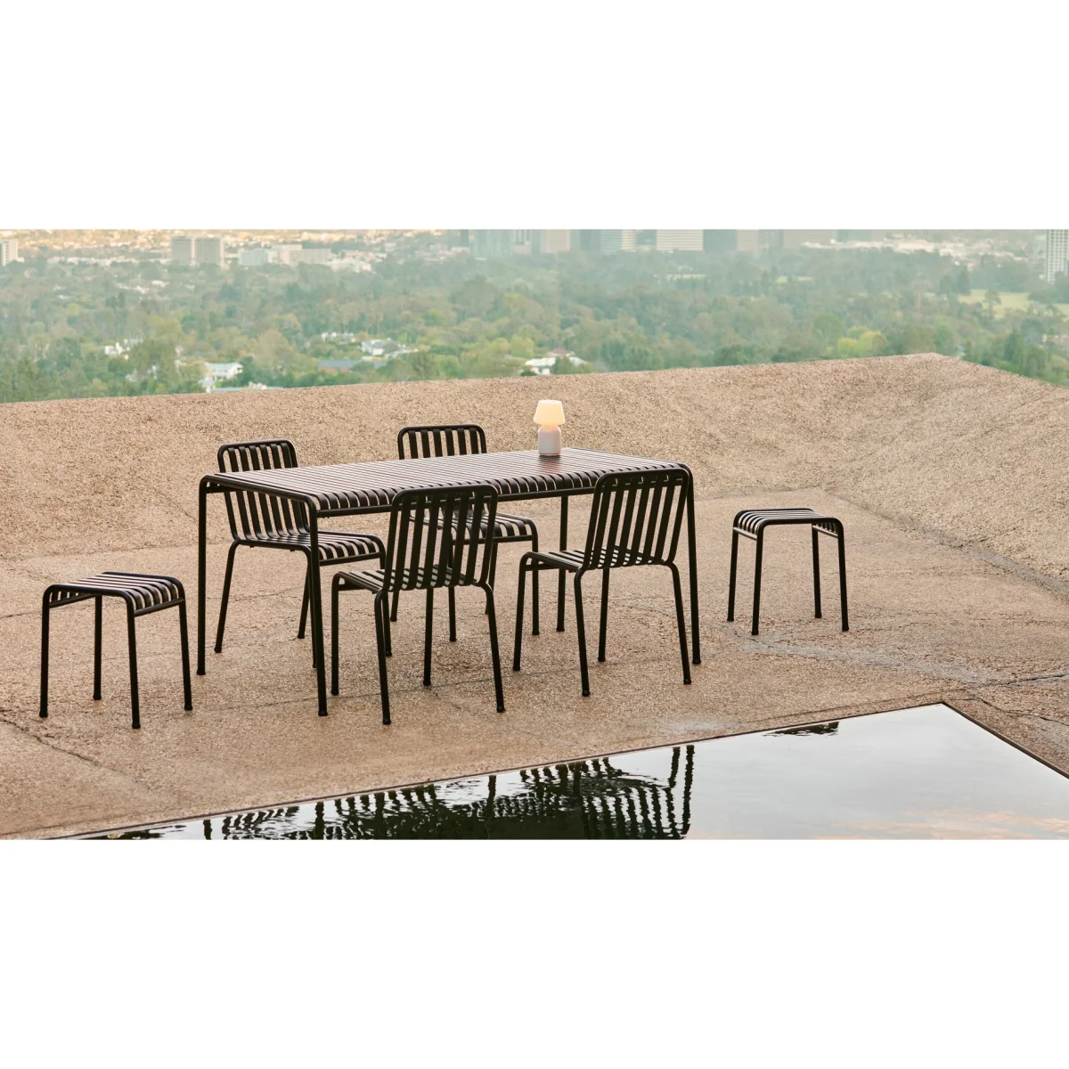 HAY Palissade dining set 6 chairs 170x90 cm anthracite – image 2
