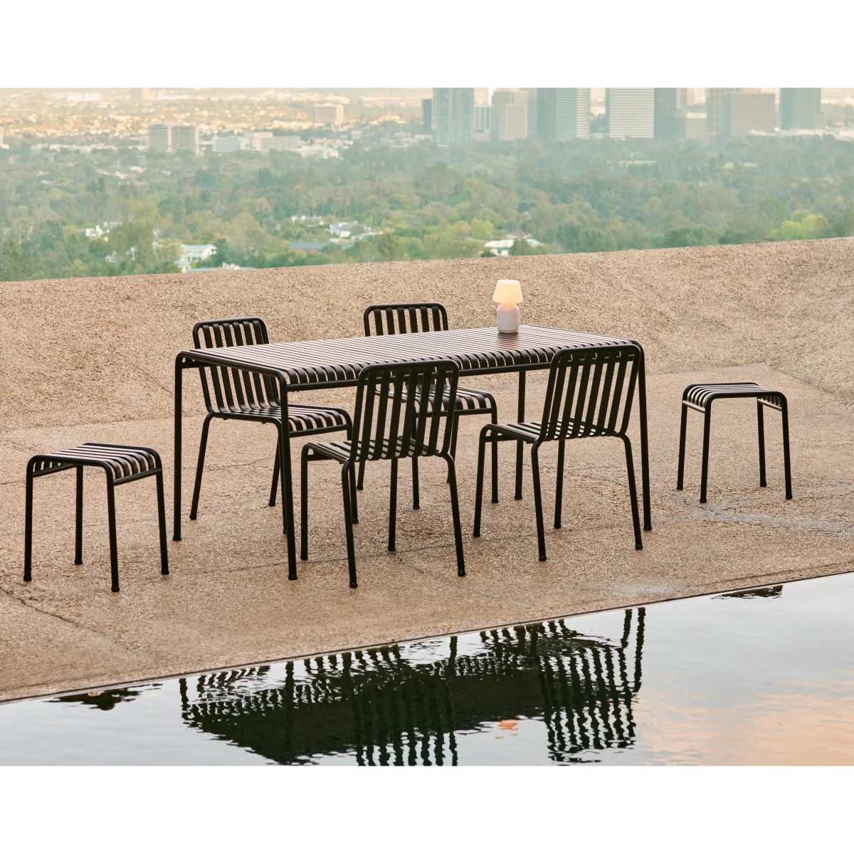 HAY Palissade dining set 4 chairs 170x90 cm - Anthracite – image 2