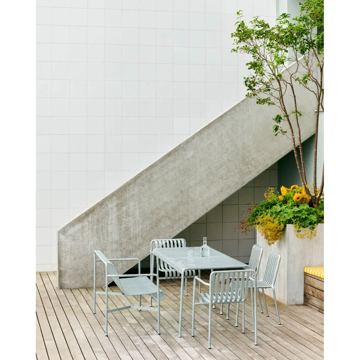 HAY Palissade dining set 4 chairs 170x90 cm galvanized – image 2