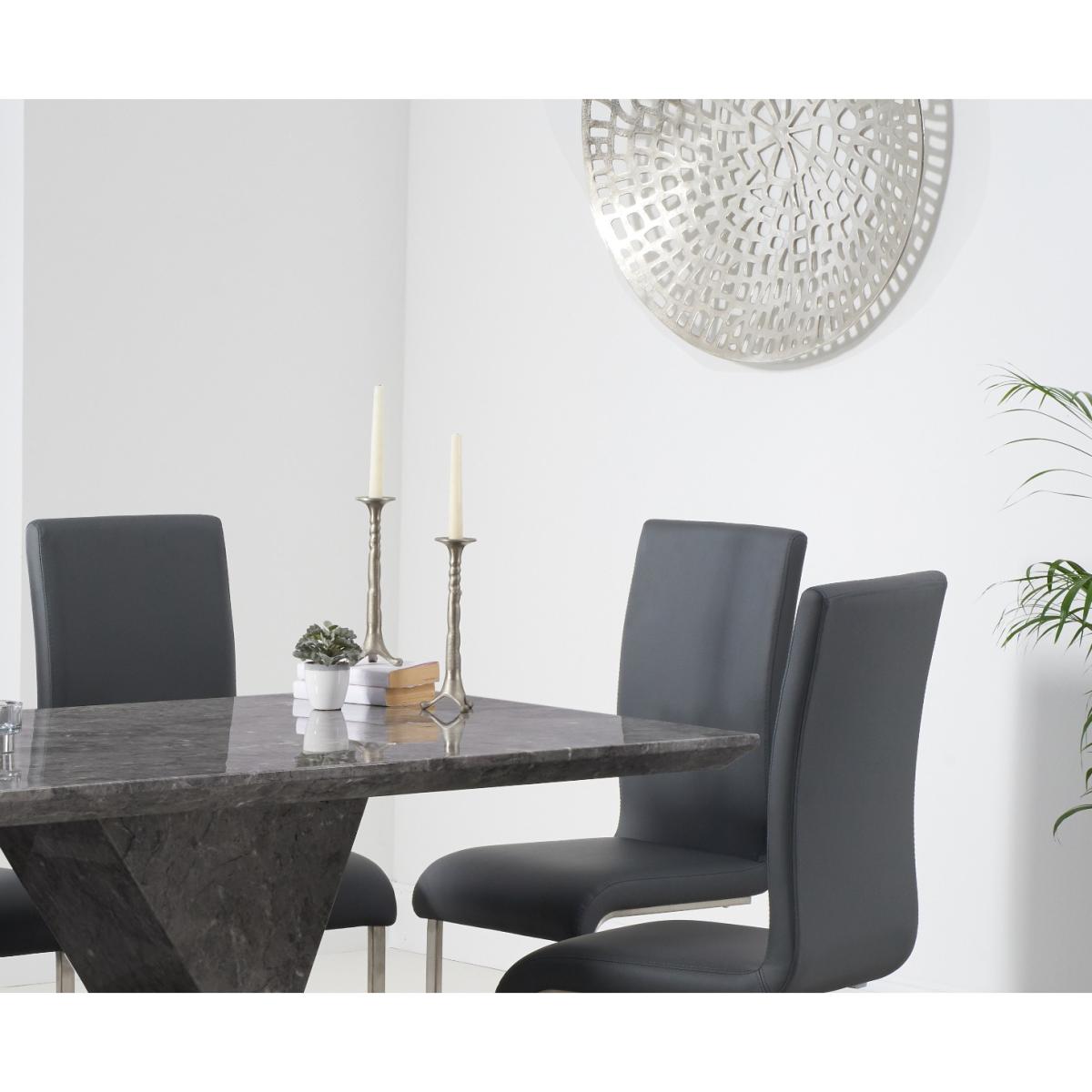 Aaron 160cm Grey Marble Dining Table With Malaga Dining Chairs – image 2
