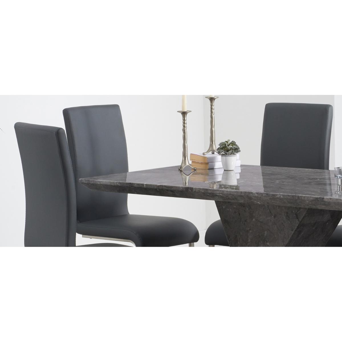 Aaron 160cm Grey Marble Dining Table With Malaga Dining Chairs – image 10