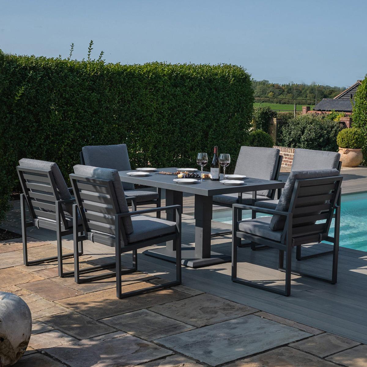 Maze Amalfi 6 Seat Rectangular Dining Set Grey – image 3