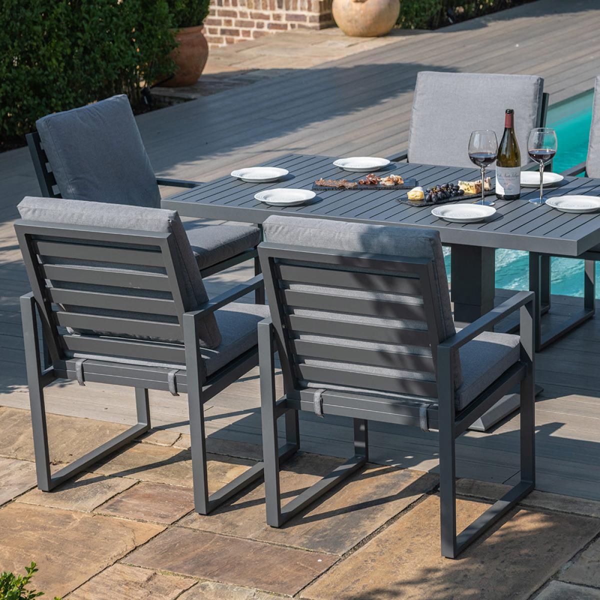 Maze Amalfi 6 Seat Rectangular Dining Set Grey – image 4