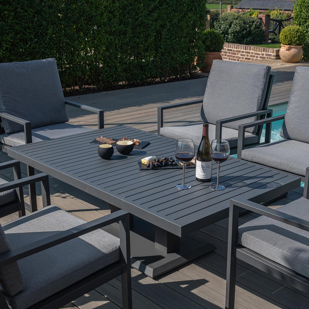 Maze Amalfi 6 Seat Rectangular Dining Set Grey – image 5