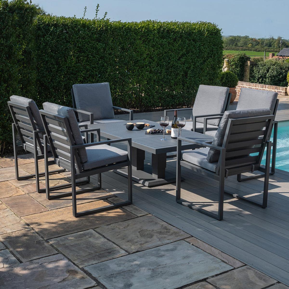 Maze Amalfi 6 Seat Rectangular Dining Set Grey – image 6