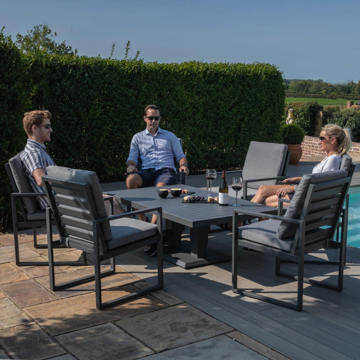 Maze Amalfi 6 Seat Rectangular Dining Set Grey – image 7