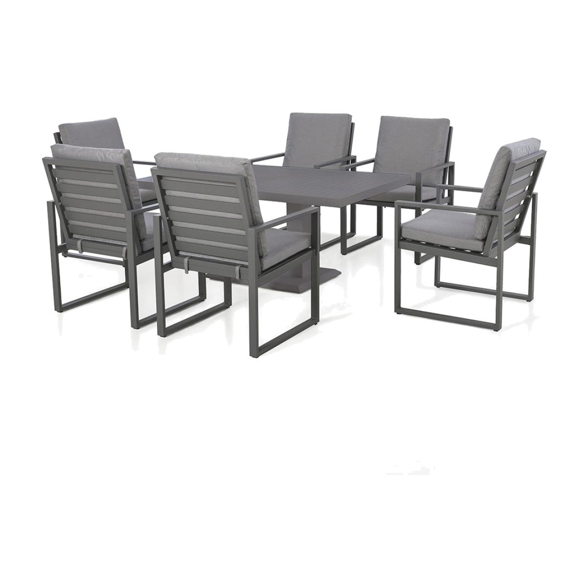 Maze Amalfi 6 Seat Rectangular Dining Set Grey – image 1