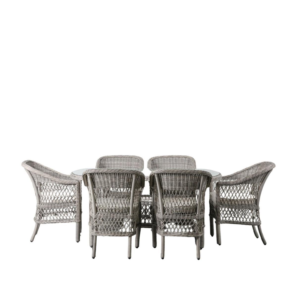 Gallery Outdoor Lincoln 6 Seater Oval Dining Set Stone – image 2