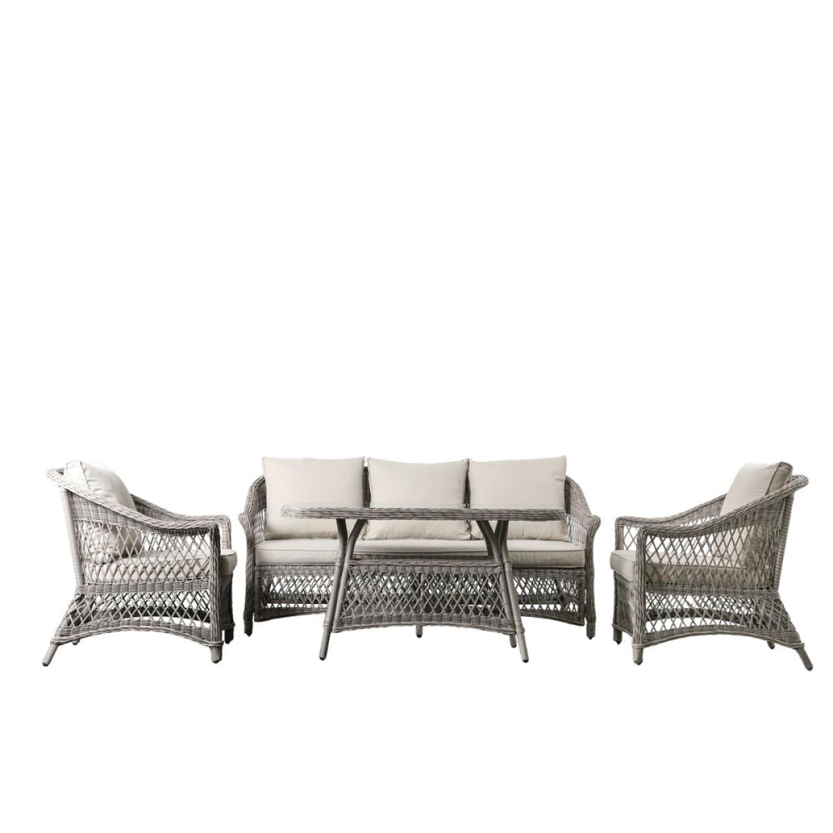 Gallery Outdoor Lincoln Country Sofa Dining/Tea Set Stone – image 2