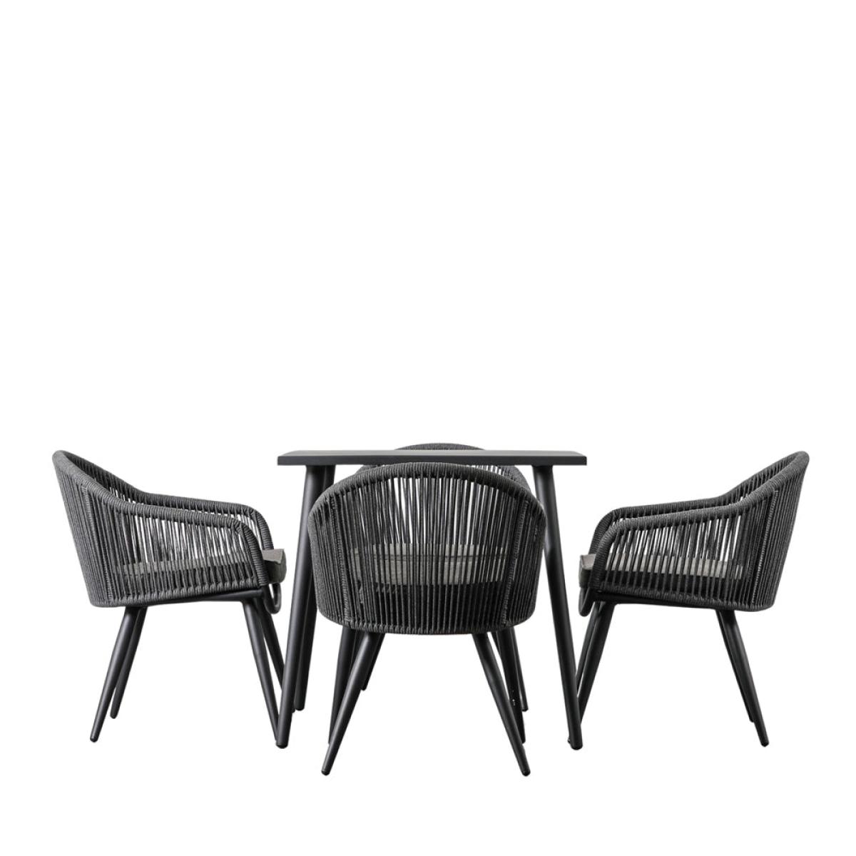 Gallery Outdoor Kenrick 4 Seater Dining Set Grey – image 2