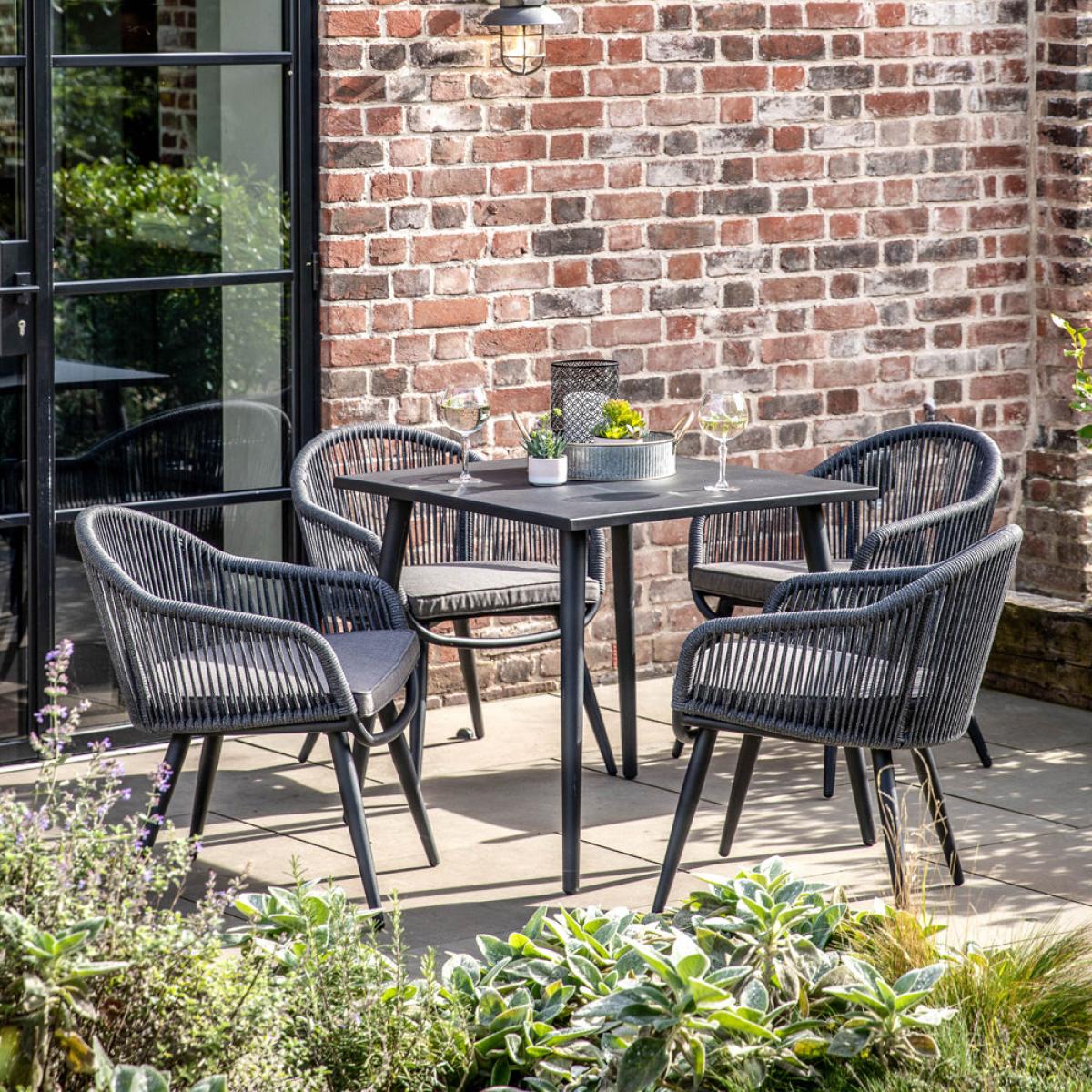 Gallery Outdoor Kenrick 4 Seater Dining Set Grey – image 1