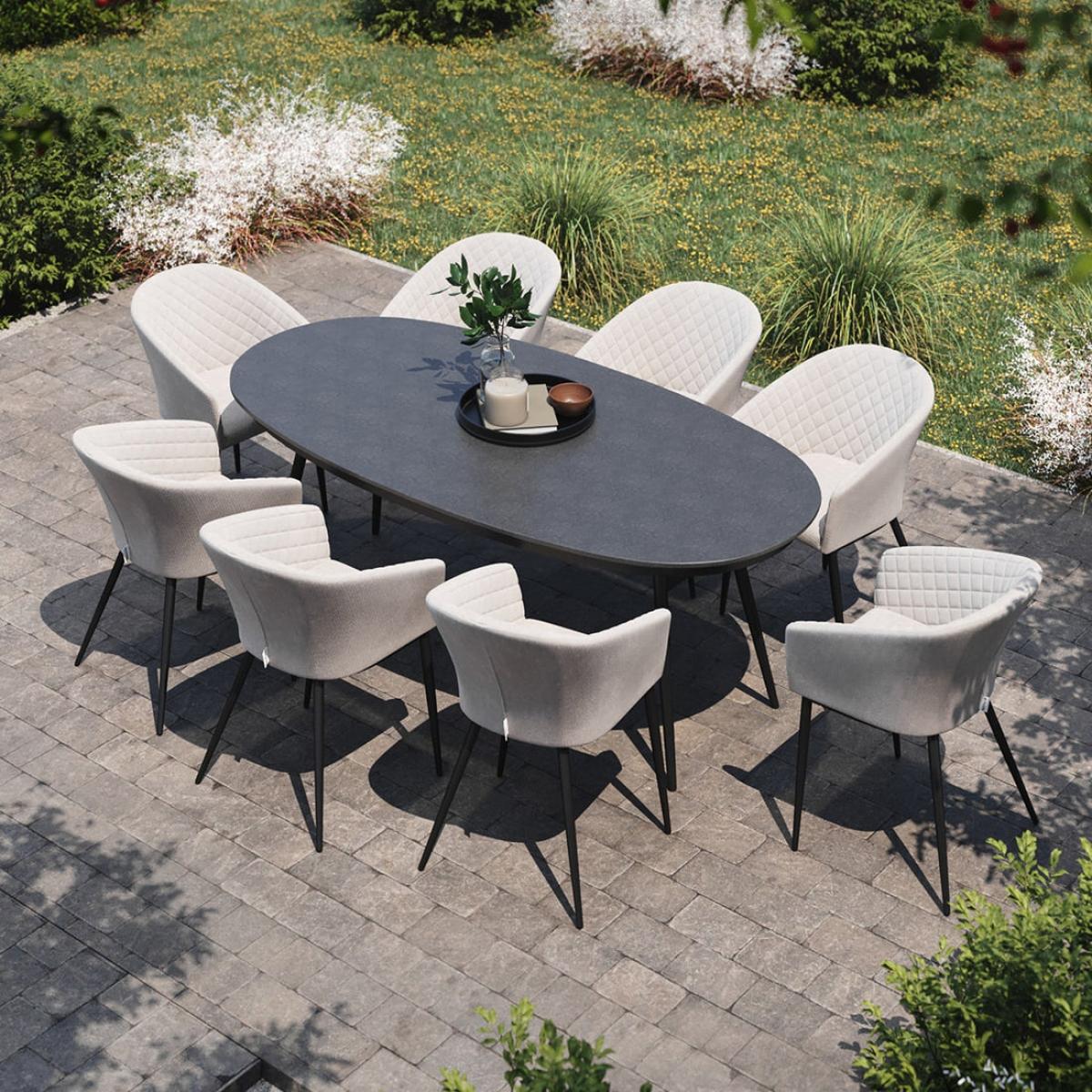 Maze Outdoor Ambition Oval Dining Set in Oatmeal / 8 Seater – image 14
