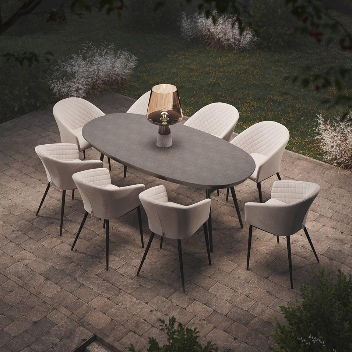 Maze Outdoor Ambition Oval Dining Set in Oatmeal / 8 Seater – image 16