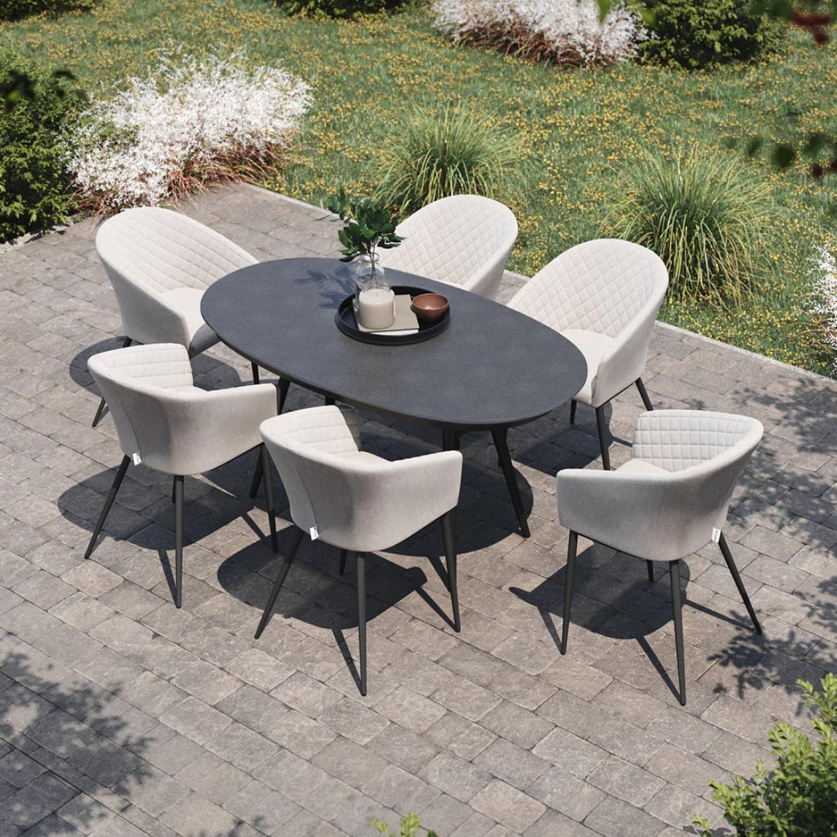 Maze Outdoor Ambition Oval Dining Set in Oatmeal / 8 Seater – image 5