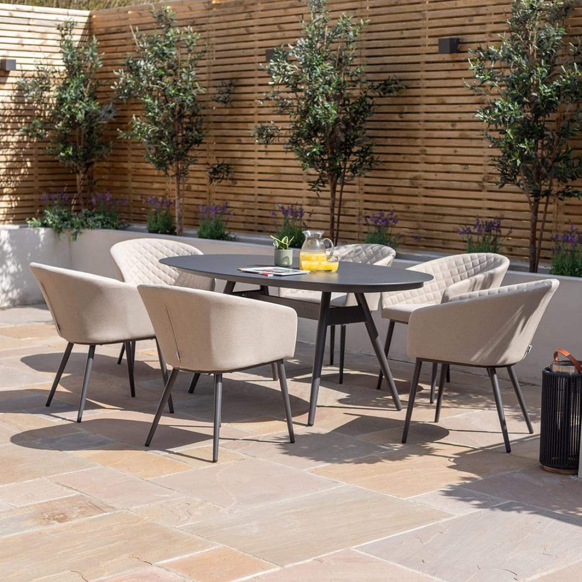 Maze Outdoor Ambition Oval Dining Set in Oatmeal / 8 Seater – image 6