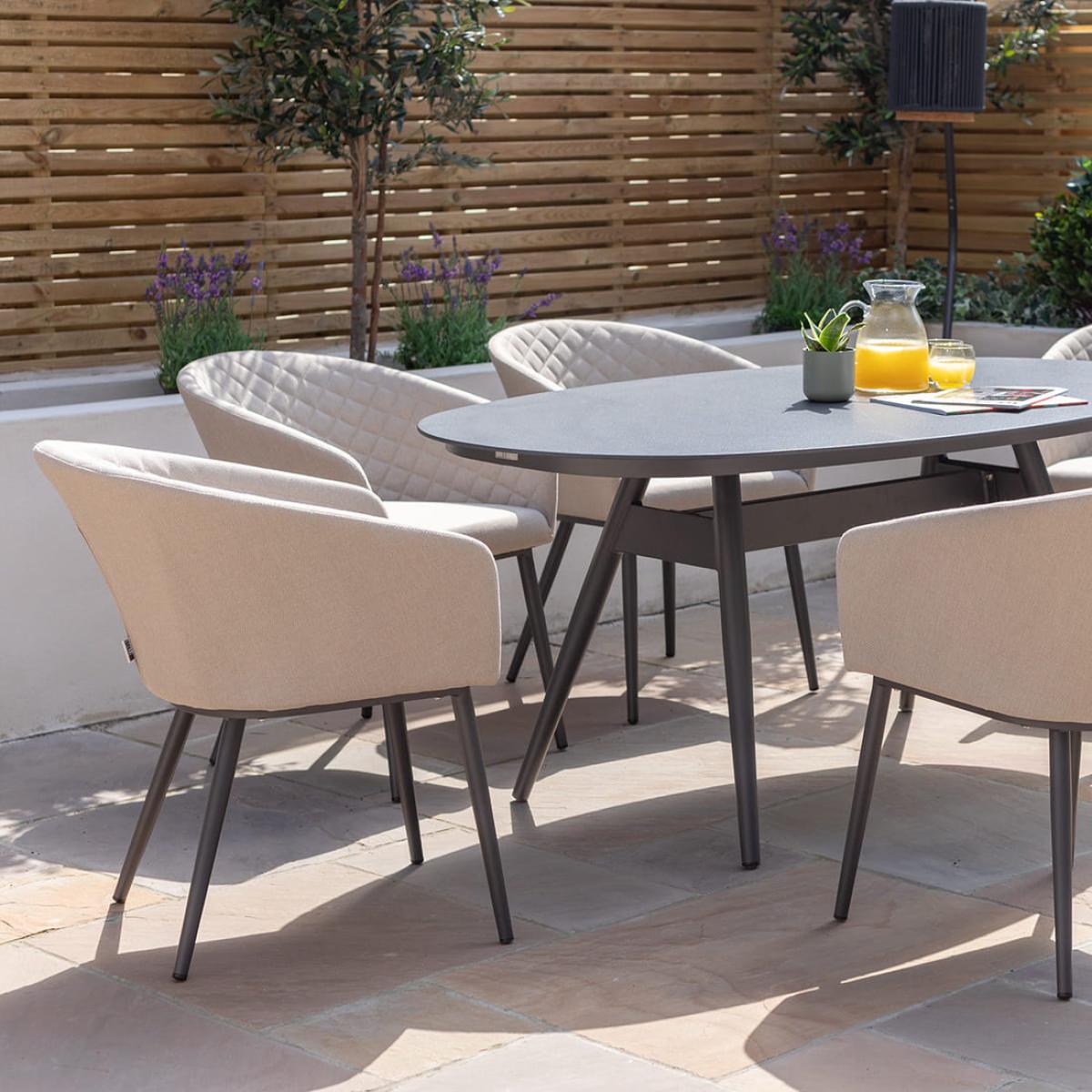 Maze Outdoor Ambition Oval Dining Set in Oatmeal / 8 Seater – image 8