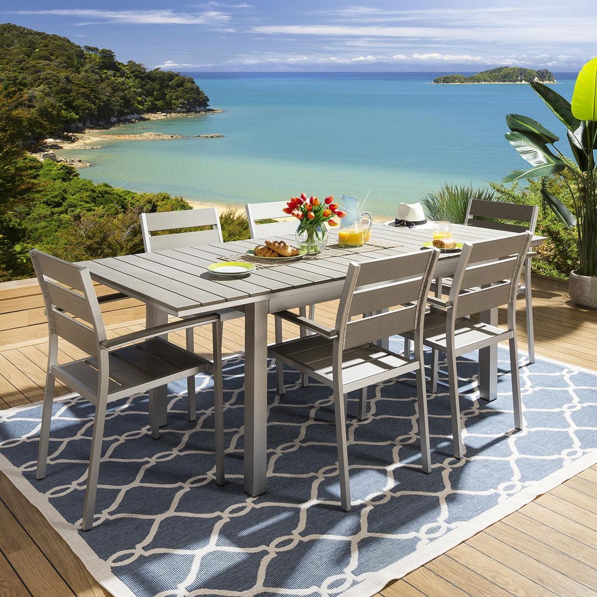 Luxury Aluminium Garden Dining Set Extending Table 6 Chairs Cover Xanado – image 2