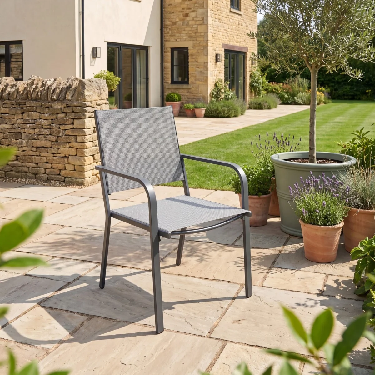 Rivington 4 Seater Steel Garden Dining Set - Grey – image 2