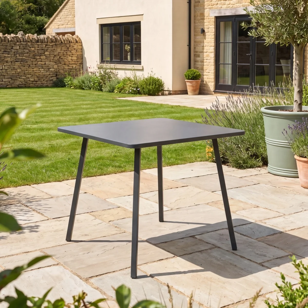 Rivington 4 Seater Steel Garden Dining Set - Grey – image 3
