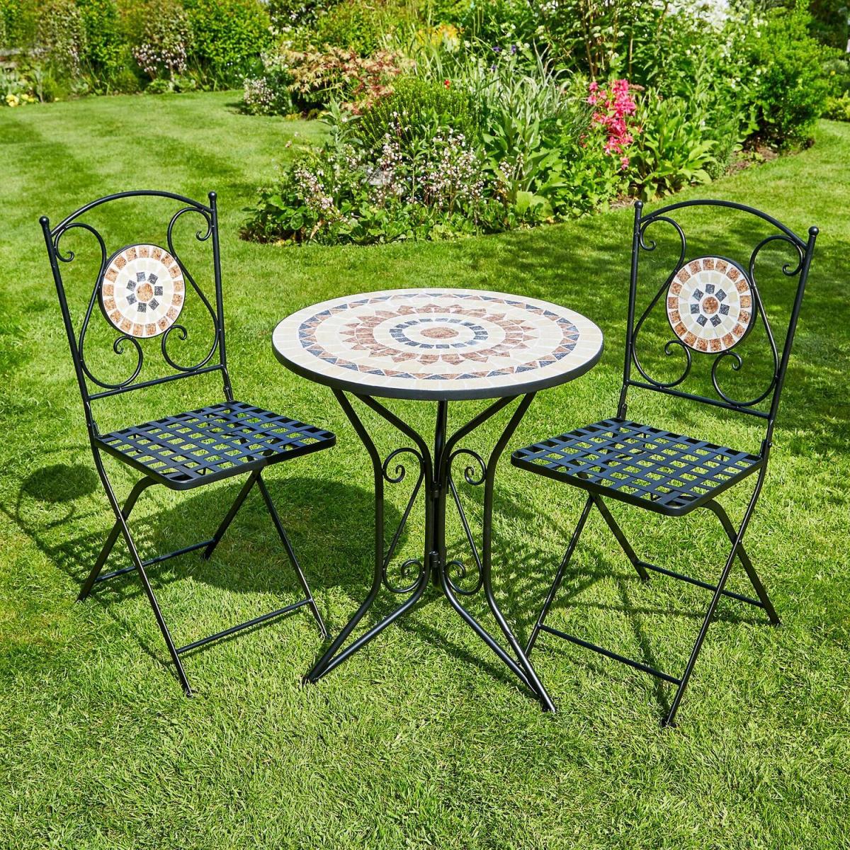 Sunflower Outdoor Garden Patio Bistro Set - Black - Black – image 2