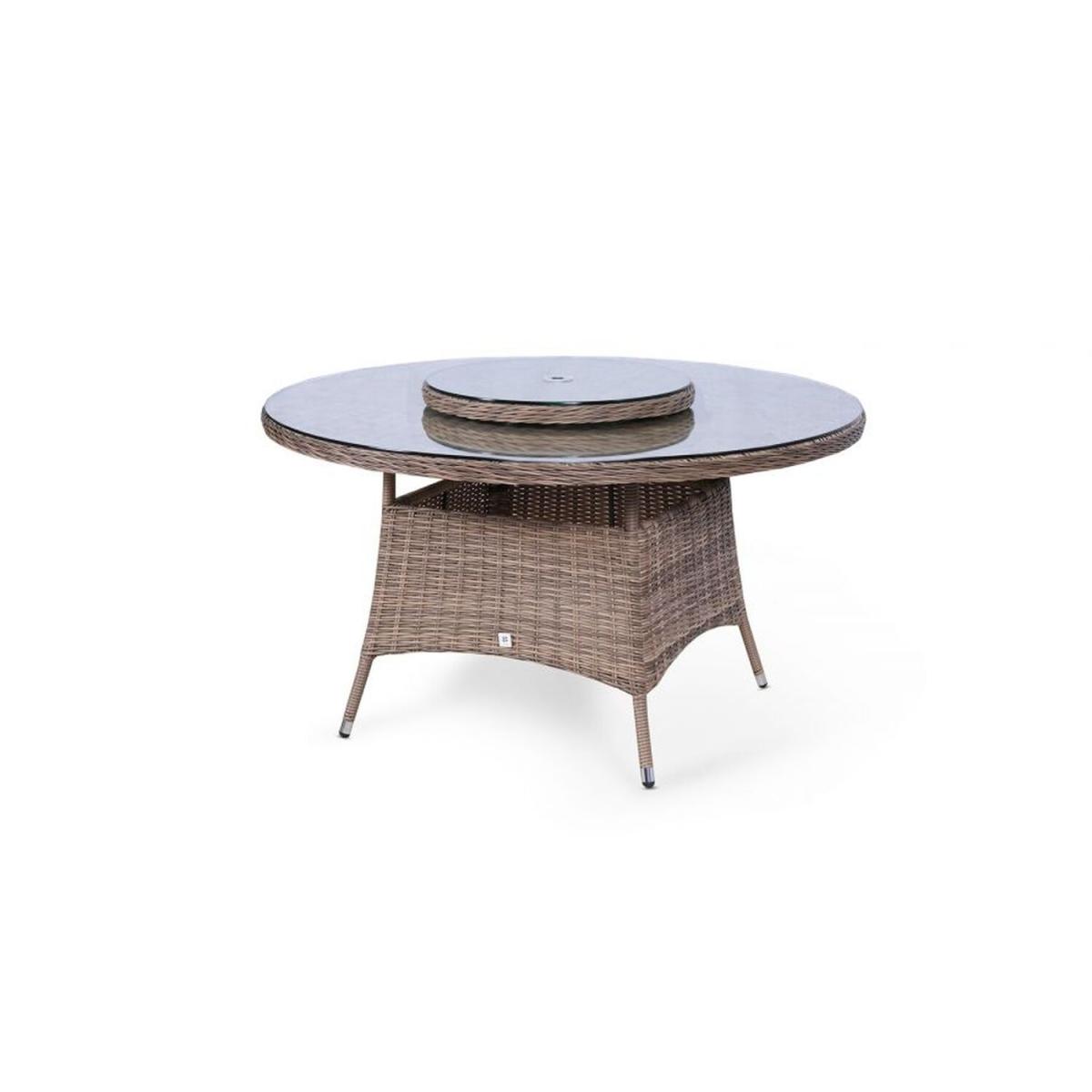 Arizona Signature Weave Round 6 Seater Rattan Patio Dining Set - Brown – image 2