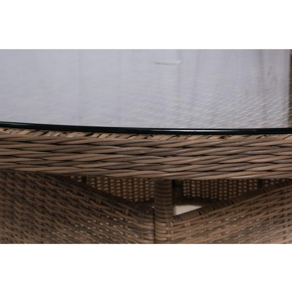Arizona Signature Weave Round 6 Seater Rattan Patio Dining Set - Brown – image 6