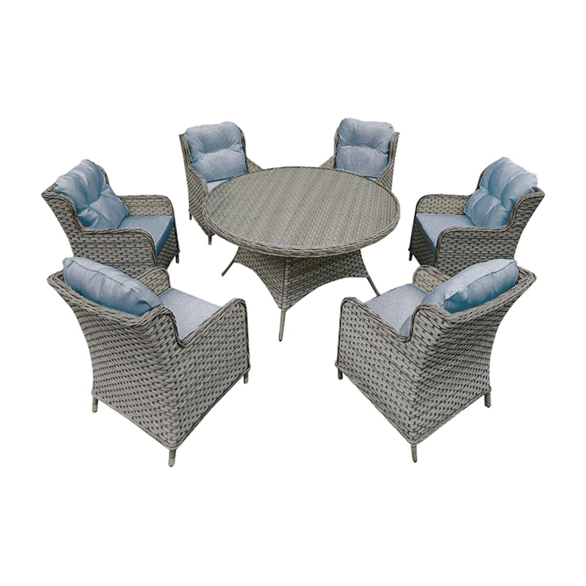 Suntime 140cm Callisto Rattan Dining Set - Grey