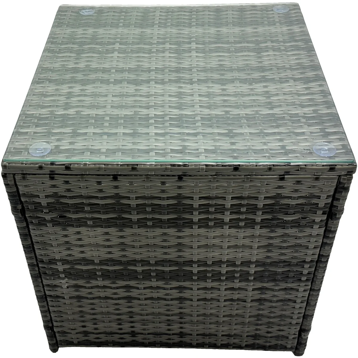 Fimous 7-Seater PE Rattan Outdoor Dining Set - Dark Grey Mixed - Dark grey mixed rattan with dark grey fabric – image 2