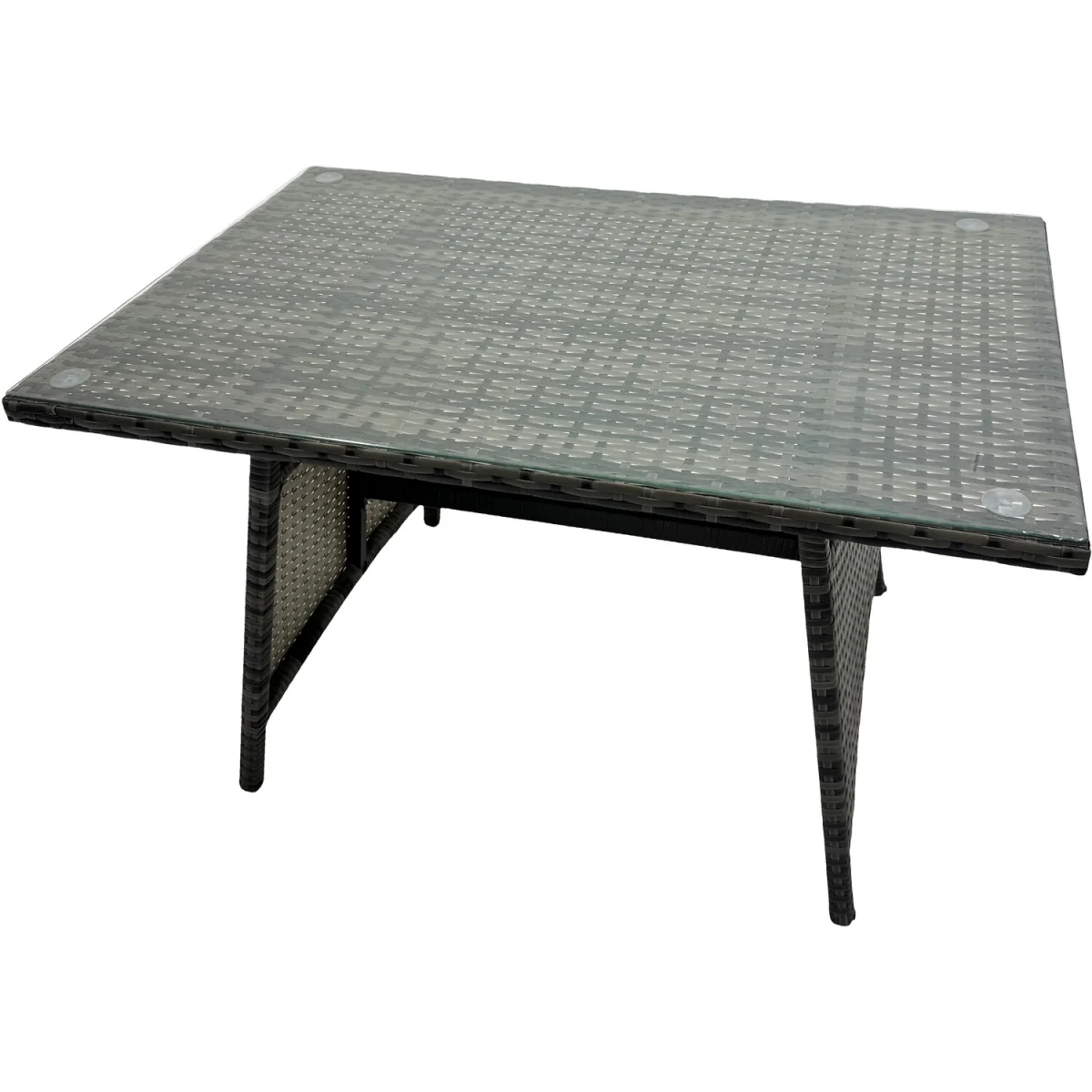 Fimous 7-Seater PE Rattan Outdoor Dining Set - Dark Grey Mixed - Dark grey mixed rattan with dark grey fabric – image 4