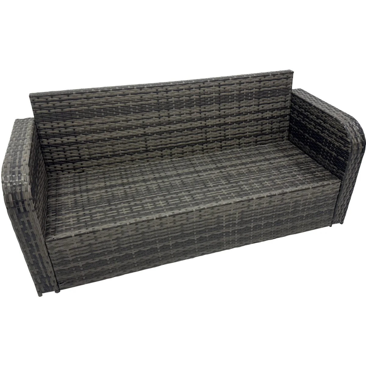 Fimous 9-Seat Outdoor PE Rattan Garden Furniture Set Dark Grey Mixed - Dark Grey Mixed – image 3