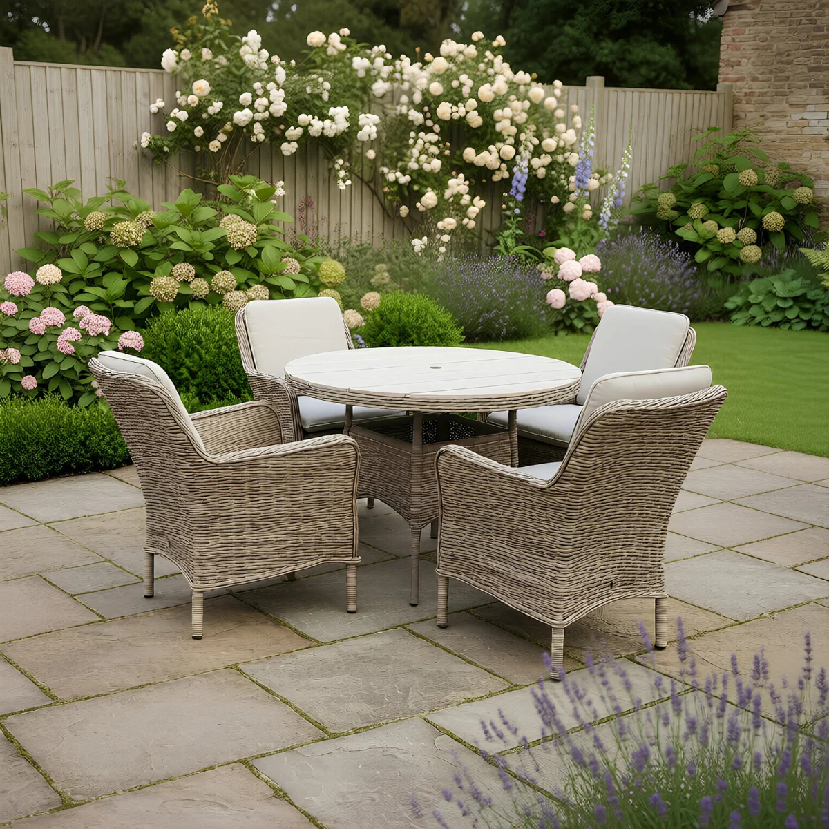 Ashford 4 Seater Garden Dining Set - Beige – image 3