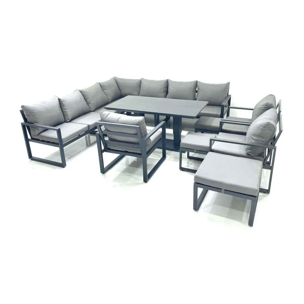 Fimous 13-Seater Outdoor Aluminum Garden Furniture Set Dark Grey - Dark Grey – image 1