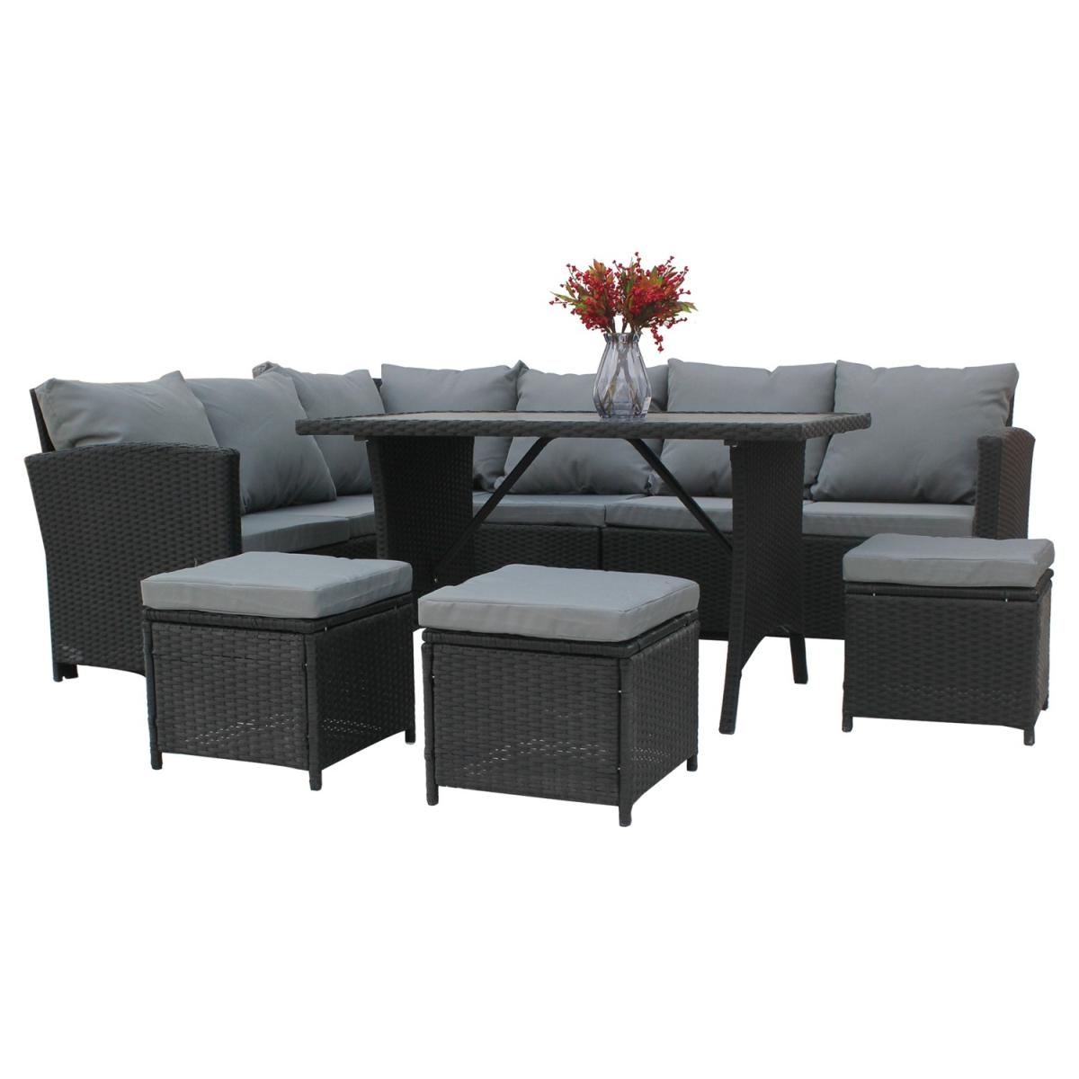BIRCHTREE Rattan Garden Furniture Patio Set - Black – image 3