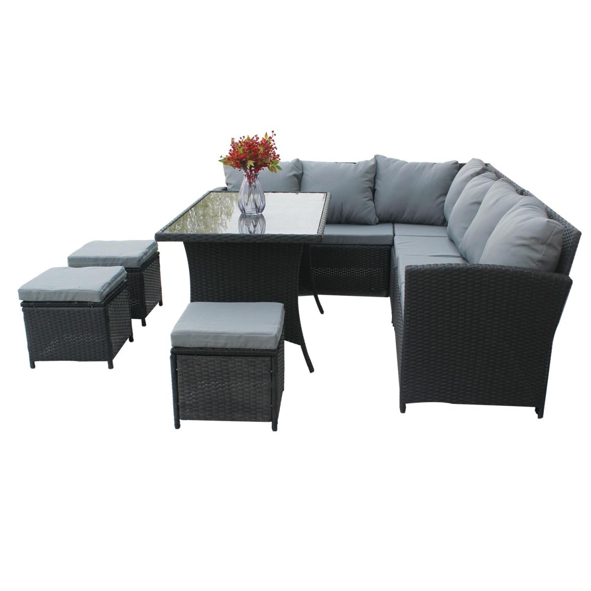 BIRCHTREE Rattan Garden Furniture Patio Set - Black – image 4