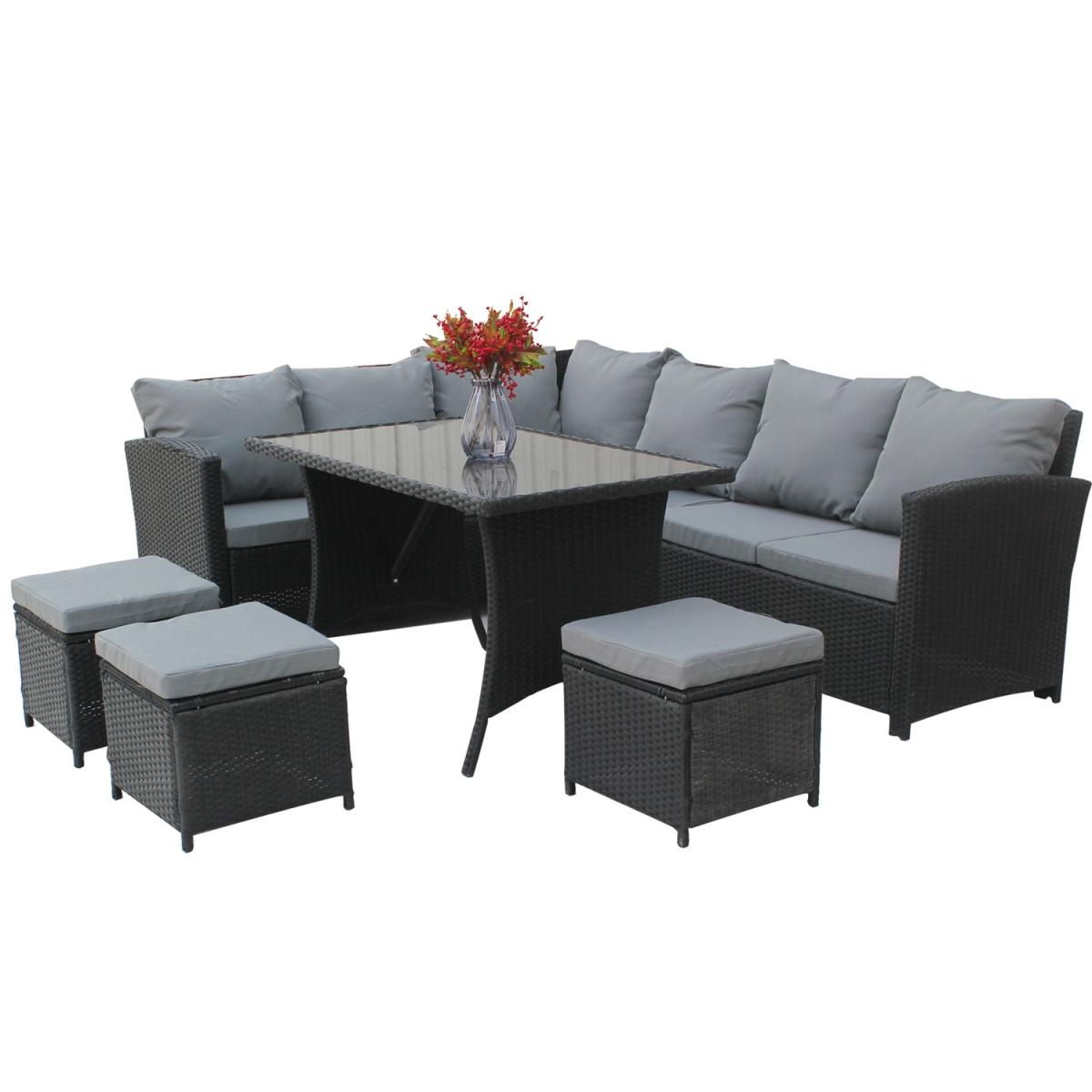 BIRCHTREE Rattan Garden Furniture Patio Set - Black – image 5