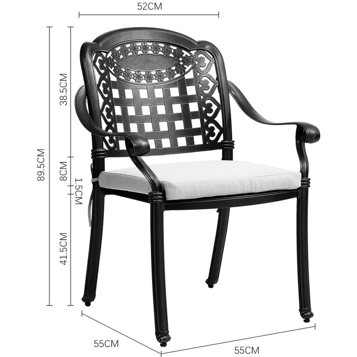 Garden 3PCS Cast Aluminium Coffee Tea Table Chair Set Outdoor Furniture - Black – image 4