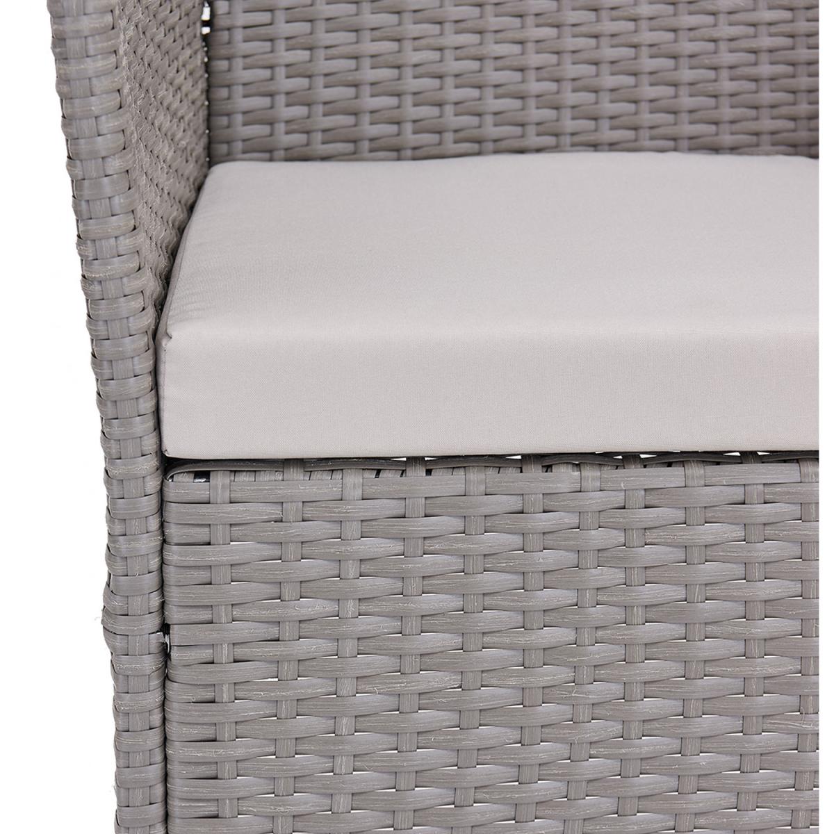 Delta 4PC Rattan Dining Set with Cover - Grey – image 11