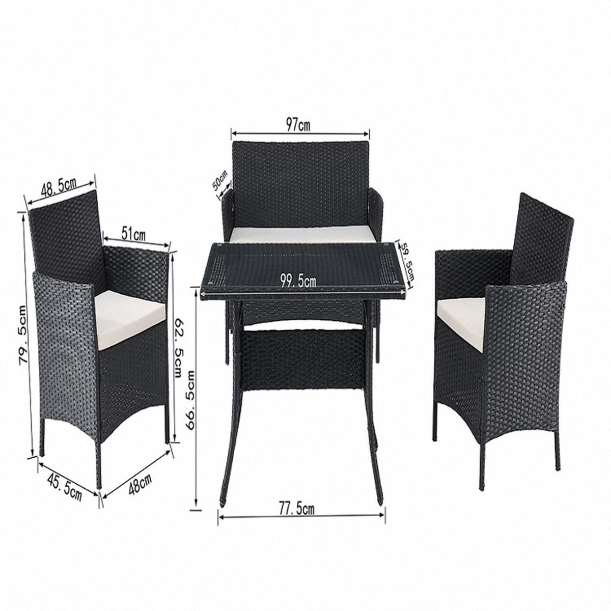 Delta 4PC Rattan Dining Set with Cover - Grey – image 7
