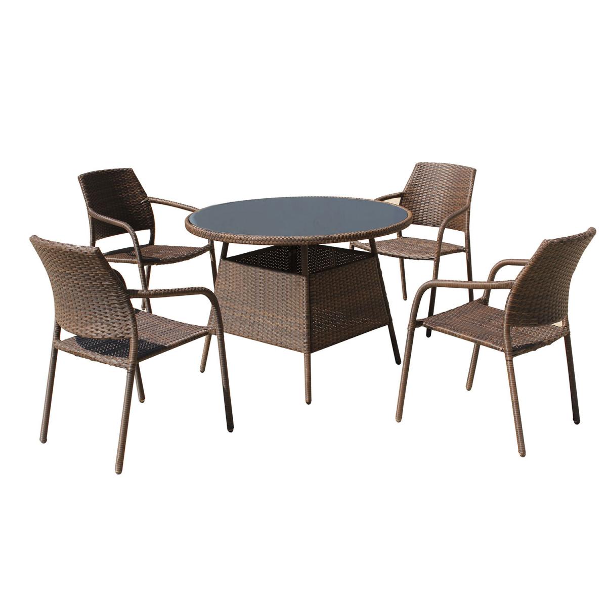 Corinth 5 Piece Dining Set - Brown – image 2