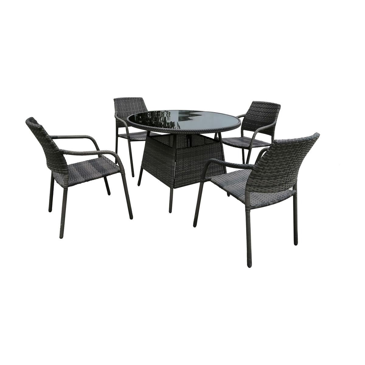 Corinth 5 Piece Dining Set - Brown – image 1