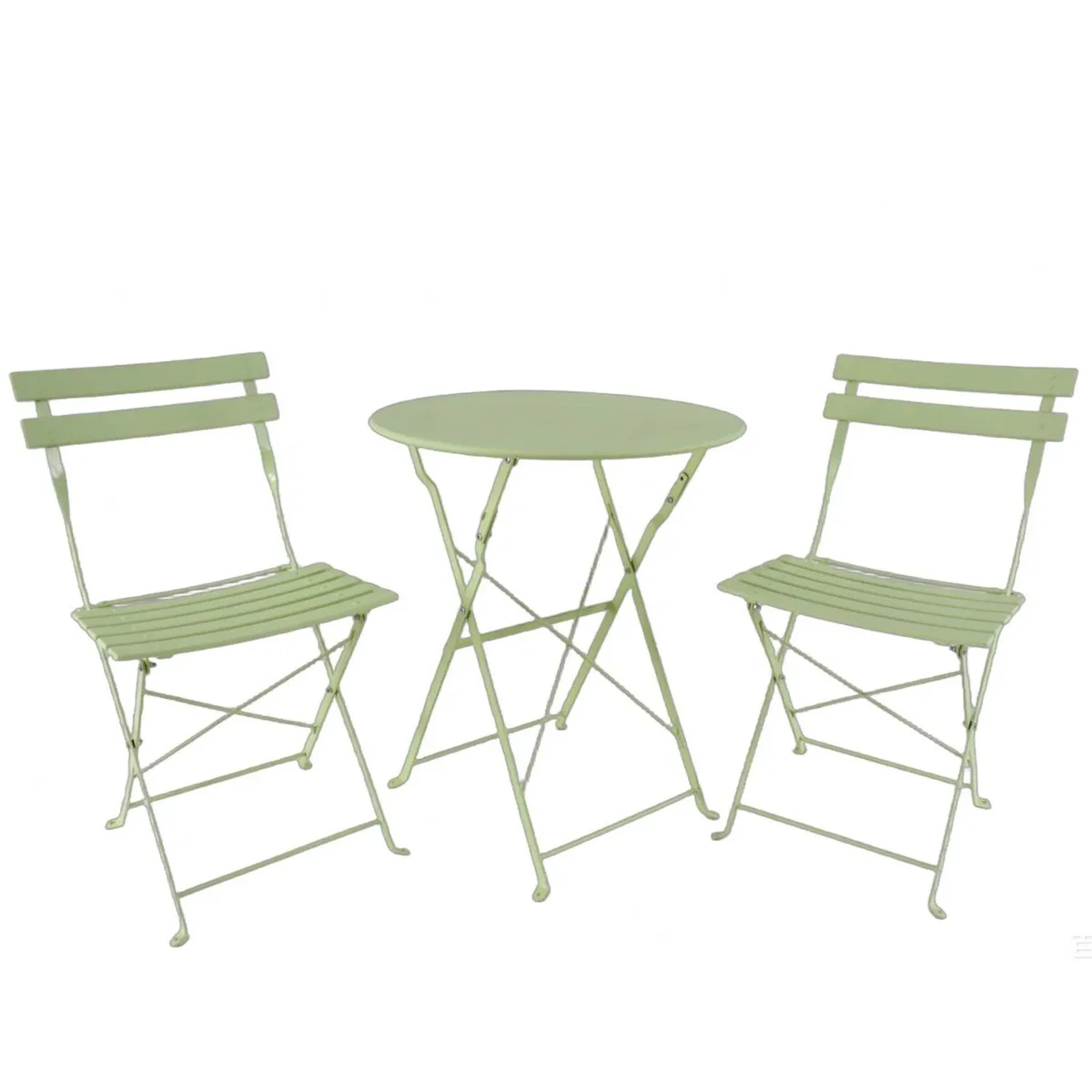 Clifton 3 Piece Folding Metal Bistro Set - Sage Green – image 3
