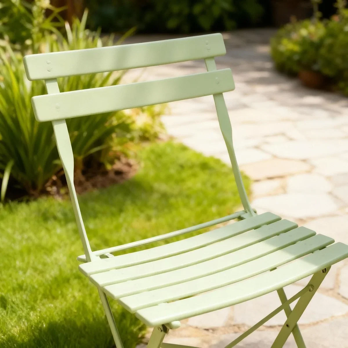Clifton 3 Piece Folding Metal Bistro Set - Sage Green – image 5