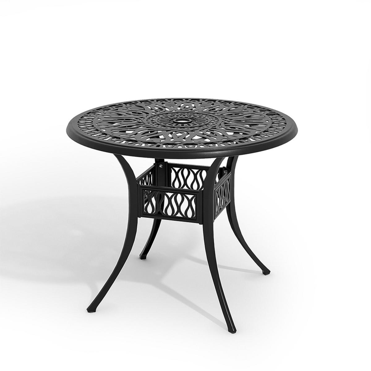 Outdoor Cast Aluminium Garden Dining Table Chairs Set - Black – image 4