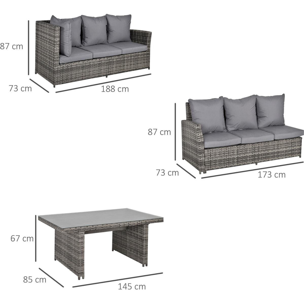 3 Piece Outdoor All Weather Dining Sets - Grey – image 2