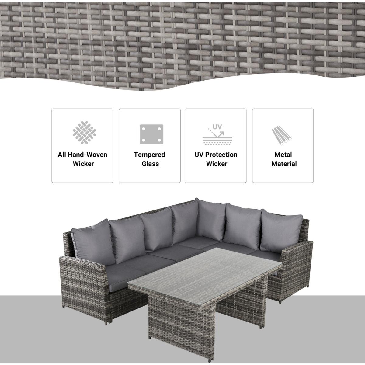 3 Piece Outdoor All Weather Dining Sets - Grey – image 3