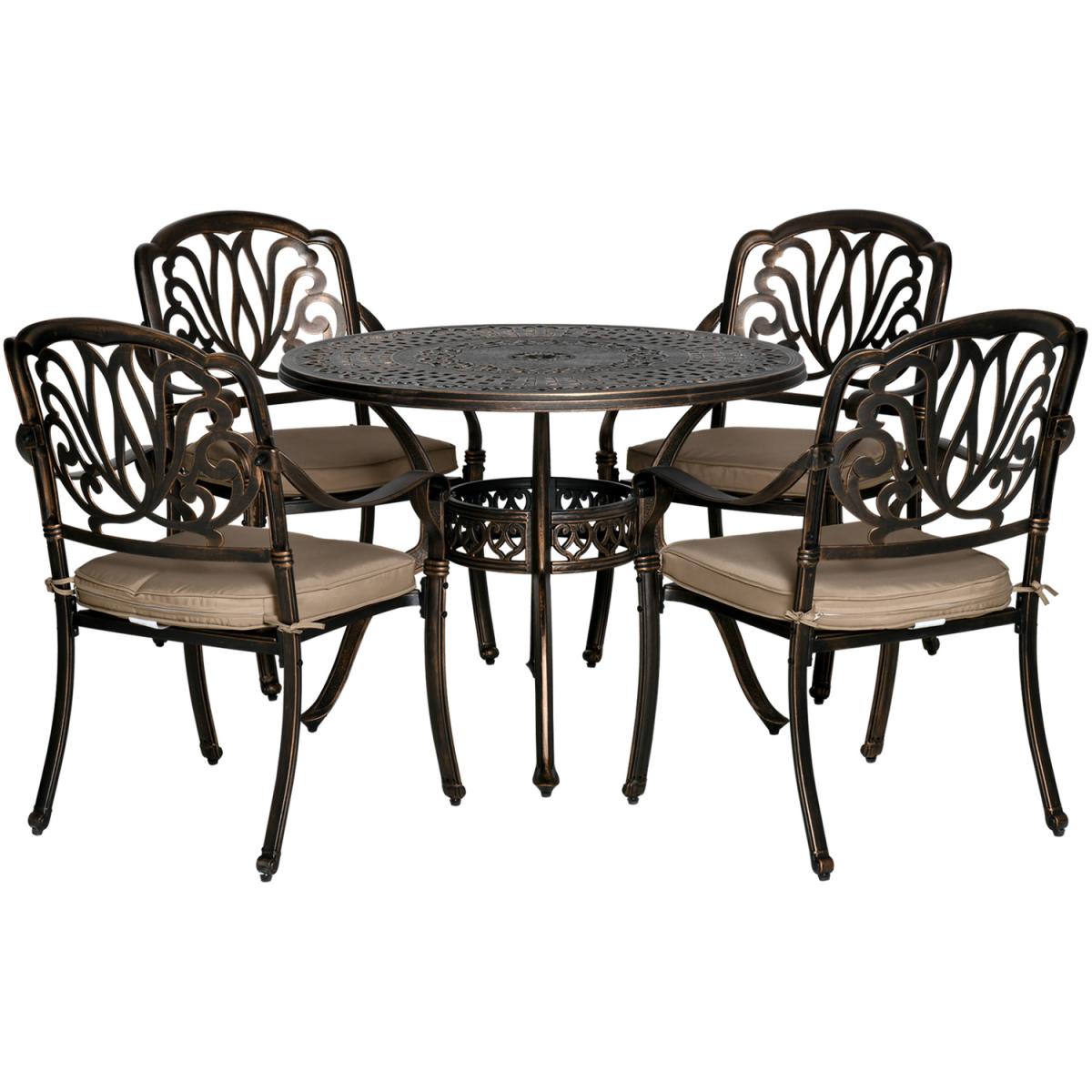 4 Seater Outdoor Dining Set - Bronze, Khaki – image 4