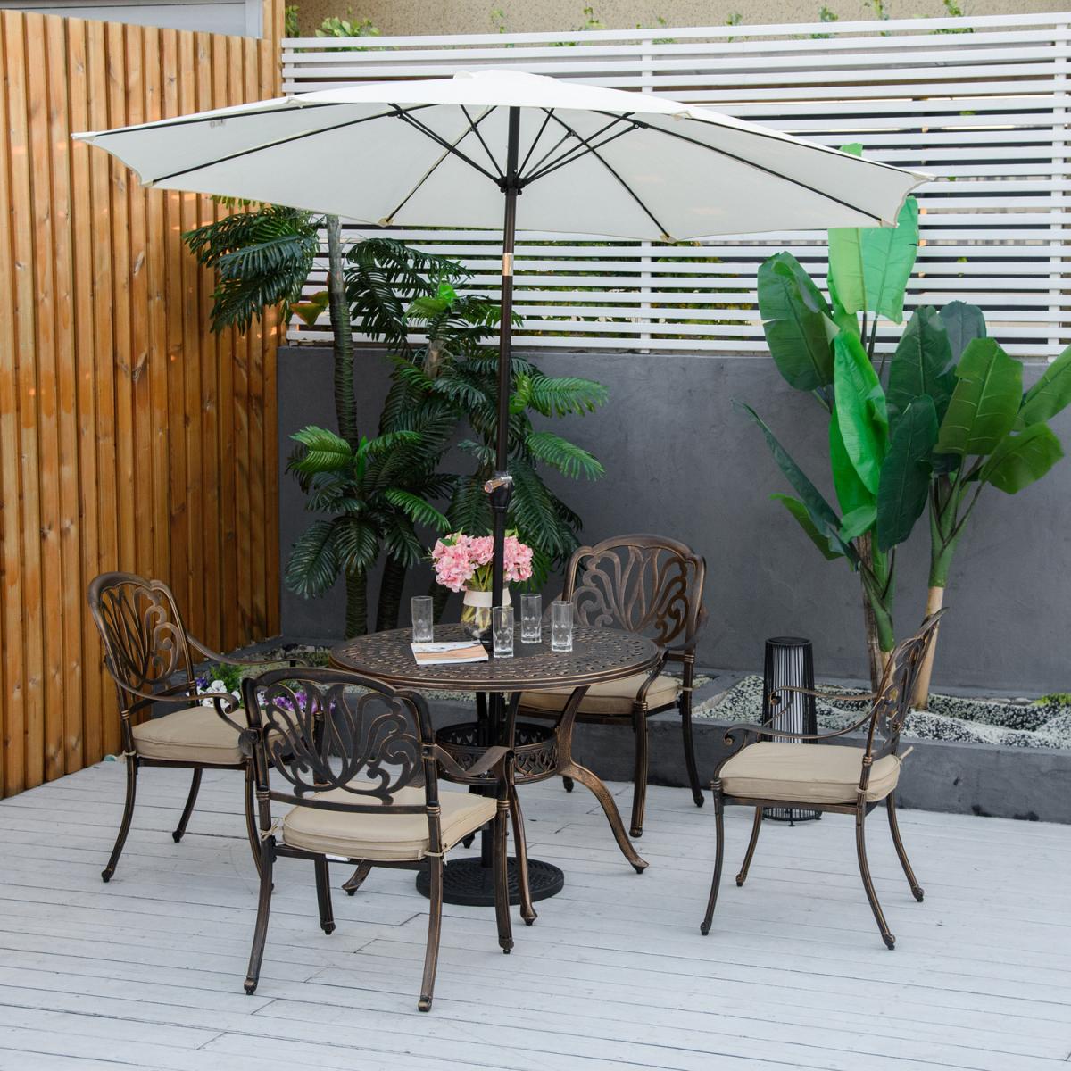 4 Seater Outdoor Dining Set - Bronze, Khaki – image 1