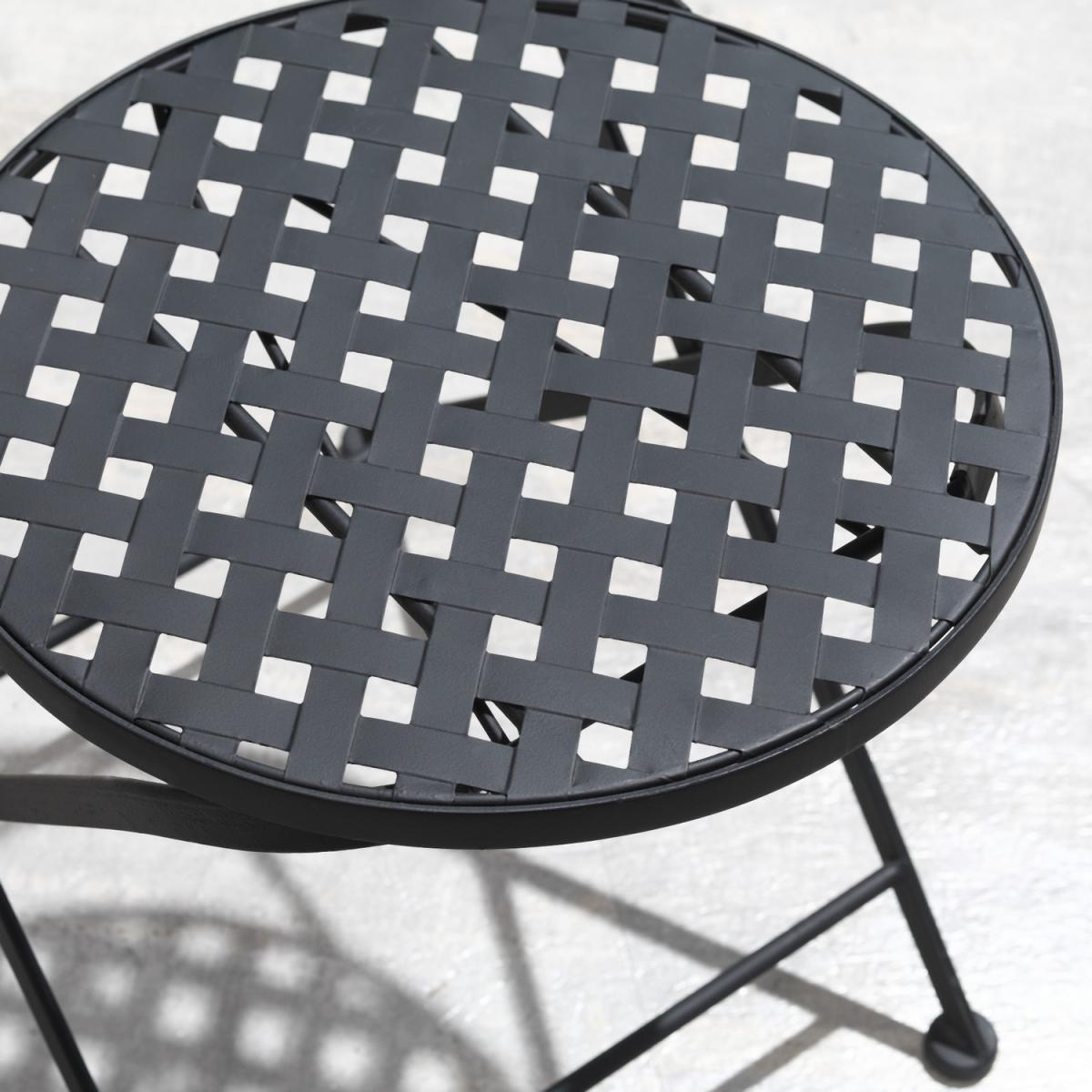3 Piece Garden Bistro Set Folding Chairs and Mosaic Tabletop - Blue, Yellow, Cream White – image 7